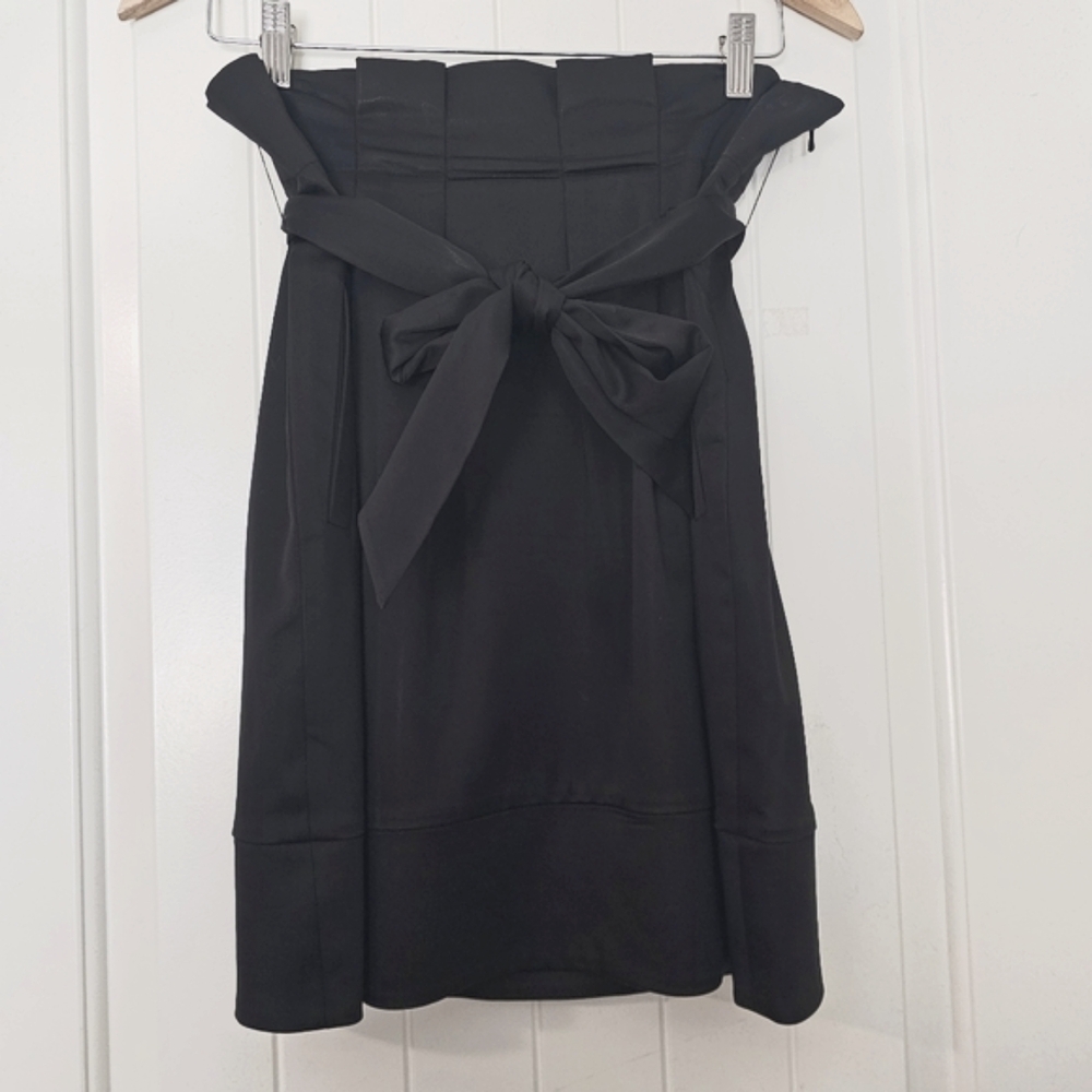 BCBGMaxAzria Satin Tie Waist Belted Skirt
